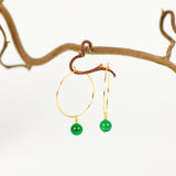 Øreringe creoler med grøn agat hos Shining You