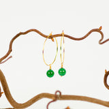 Øreringe creoler med grøn agat hos Shining You