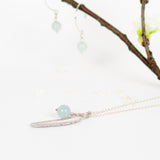 Aquamarin Light Life - Heiring sølv fjer vedhæng fra Shining You