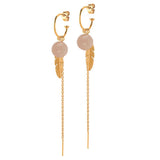 Heiring-fjer-creol-månesten-kæde-forgyldt hos Shining You