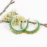 Creol perleøreringe guld og grøn fra @pearlpardon hos Shining You