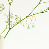 Lysegrøn jade øreringe creoler fra JINs hos Shining You