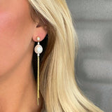 Heiring perleøreringe med kæde hos Shining You